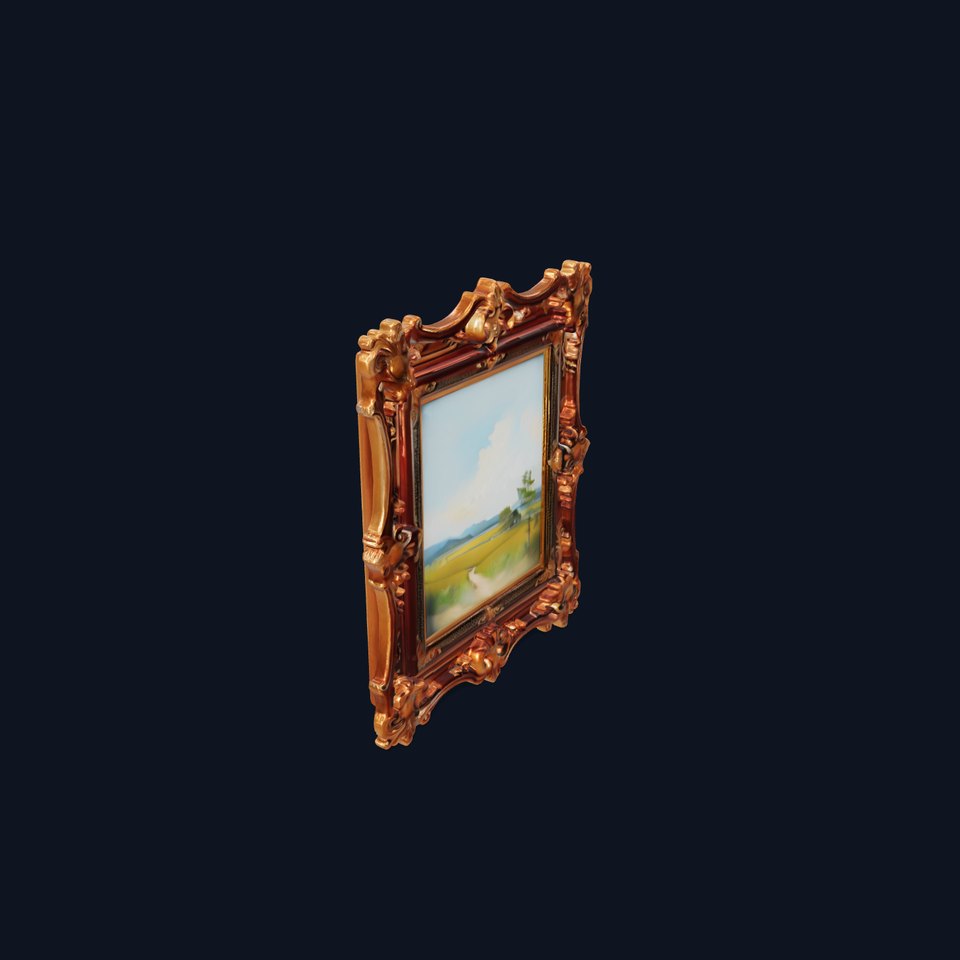 Ornate Baroque Style Picture Frame Model Pack